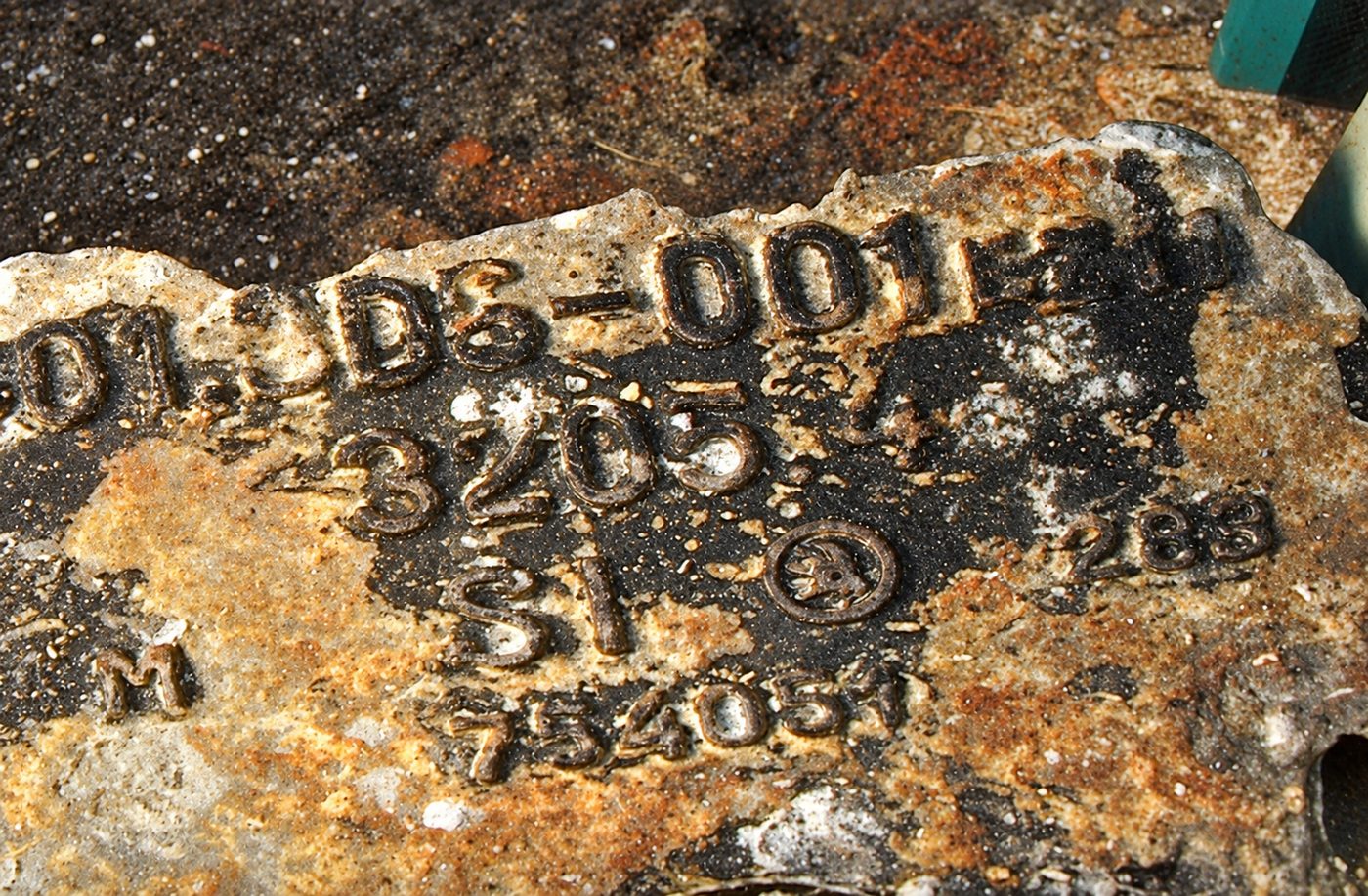Corroded engine casting with part numbers and the Škoda mark